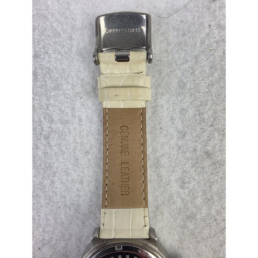 Vintage‎ Christian Audigier Men's Watch Ed Hardy White Genuine Leather INT-314